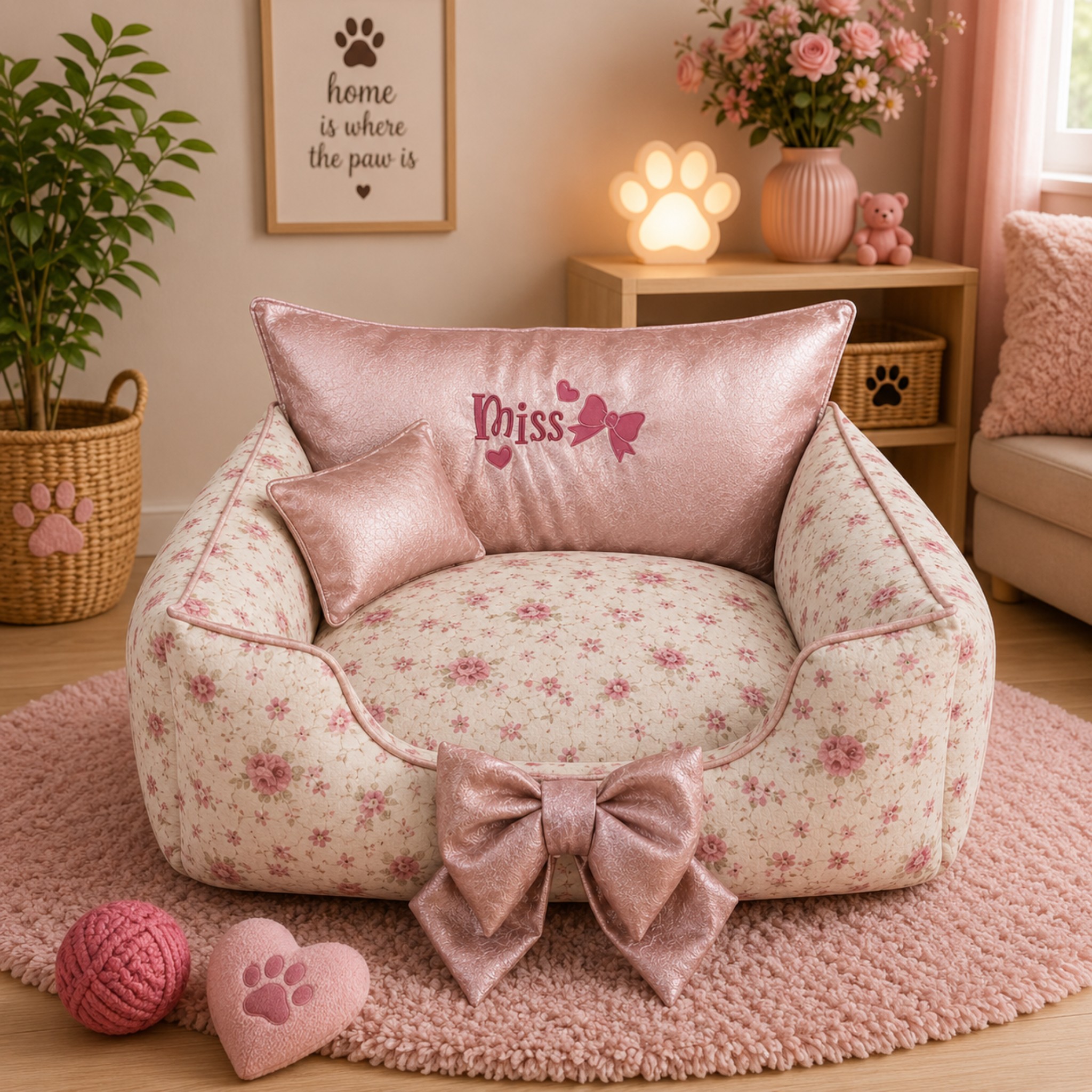 Cuccia Miss Rosa per Cani di Piccola Taglia